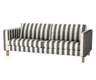 IKEA KARLSTAD 3 seat Sofa slipcover Rannebo Black / White ,NEW