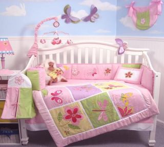 Butterflies Meadows Baby Crib Nursery Bedding 13 pcs Set included 