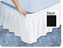 new king size bed skirt dust ruffle black expedited shipping