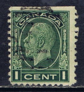 Canada #195as(10) 1932 1 cent dark green George V BOOKLET SINGLE Used