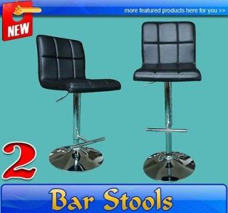   of 2 Black Kitchen Bar Pub Barstools 360 Swivel Adjustment Bar stool