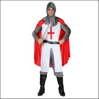 ST GEORGE ENGLAND ADULT KNIGHT CRUSADER MEDIEVAL FANCY DRESS COSTUME 