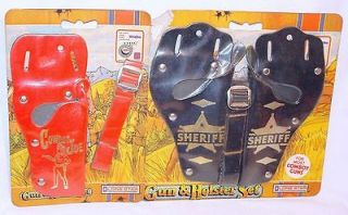 2x Lone Star WILD WEST HOLSTER SHERIFF + COWBOY JOE Cap Gun Ac. Set 