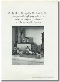 1968 KLHs model twenty one FM radio on kitchen counter photo ad