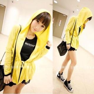   Korean Style Women Girls Cotton Hooded Cardigan Coat Casual Clothes