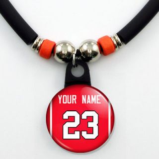 NBA Chicago Bulls Dog Tag Necklace Ball Chain Rose Jordan FREESHIP