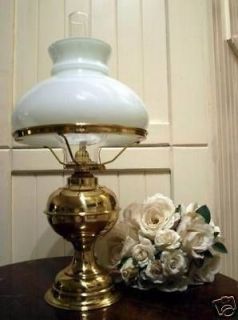brass kerosene desk or table oil lamp antique repro style