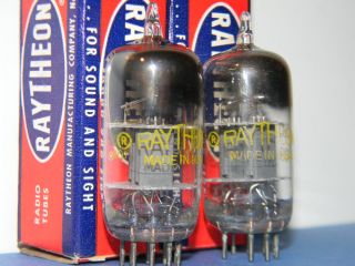 MATCHED PAIR OF NOS/NIB VINTAGE RAYTHEON 12AY7 LOW NOISE 1964 TUBES