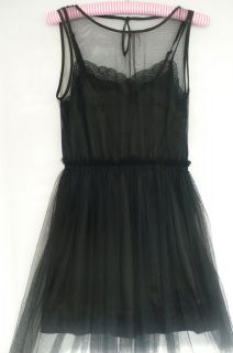 romeo juliet couture rodarte black tulle net dress m
