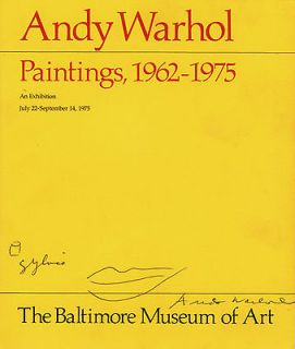 ANDY WARHOL Signed Catalog With Two Original Drawings JSA LOA