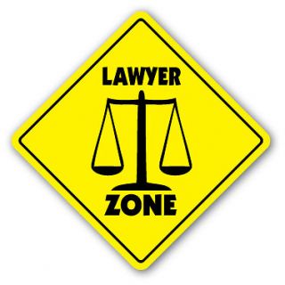 LAWYER ZONE Sign xing gift novelty law legal torts court judge gavel