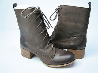 LUCKY BRAND Harriet Tobacco Kansas Zip & Lace Leather Ankle Boots 