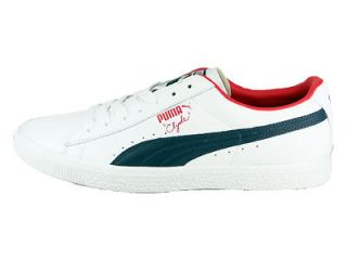 35277310] PUMA CLYDE LEATHER FS MENS WHITE/RED/NAVY SIZES 8 TO 13 NIB