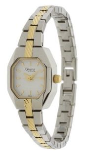 Ladies Two Tone Caravelle by Bulova White Dial Thin and Elegant Dress 