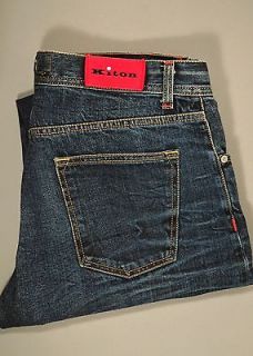 New $895 KITON Napoli Denim Jeans Imperfect NWOT 36 52 #05055