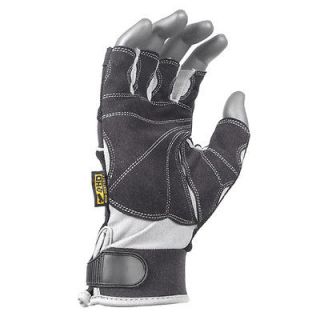 Work Gloves, DeWalt Fingerless Technician Black Large, Synthetic 