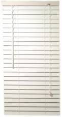 MINI BLINDS FAUX WOOD   WHITE, 48 INCH LENGTH   