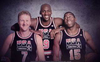     1992 USA Dream Team Micheal jordan Magic Johnson 22x14 Poster