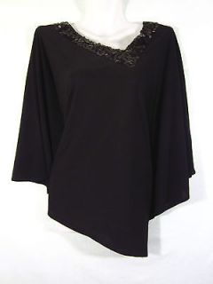 Womens Antthony Black Dolman Sleeve Oversized Evening Top Size Small