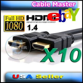   FULL HD TV HIGH SPEED GOLD HEAD HDMI 6FT CABLE FOR XBOX PS3 DVD PLAYER