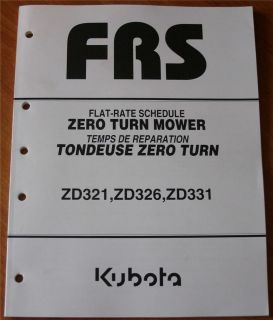 kubota flat rate zero turn mower zd321 zd326 2007 time