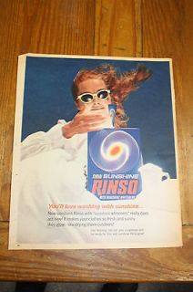 vintage ad for sunshine rinso laundry detergent lot 2 time