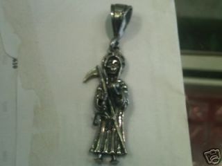 santisima santa muerte holy death silver pendant 