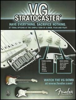 THE FENDER VG STRAT STRATOCASTER GUITARS AD 8X11 ADVERTISEMENT FIT FOR 