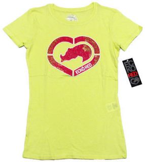 ecko red womens light yellow rhino heart tee shirt nwt
