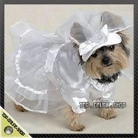 12 Yorkie Pomer WEDDING FANCY DRESS Costume Dog Cat Pet Bride Veil 