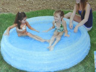 POOL~LARGE INFLATABLE KIDS POOL~58 IN. X 12 IN.~3 RING~BLUE~3 & UP 
