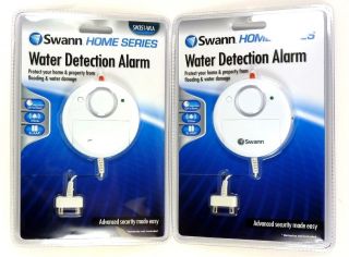 Lot of (2) SWANN SW351 WLA Water Leak Detector Anti Flood 110 DB Alarm