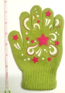   Kids Childrens Cotton No Slip Grip Colorful Gloves Green Garden Fun