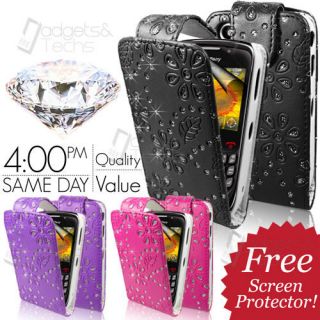diamond leather flip case cover for blackberry curve 8520 9300