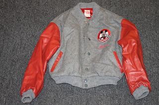   Disney Mickey Mouse Club Leather Wool Jacket Alison Size 12 14 Kids