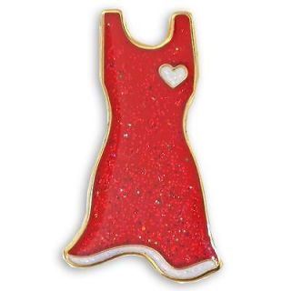 heart disease red dress lapel tac pin one day shipping