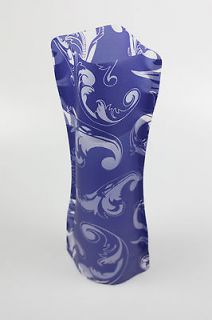 M005 01 Flat Plastic Vase   Purple Swirl Design ***PACK OF 10***