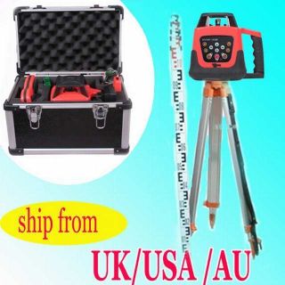   OR IN REMOTE USE STAFF +GREEN BEAM ROTARY LASER LEVEL +TRIPOD a8