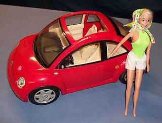 mattel barbie 2000 volkswagen vw beetle bug red car with