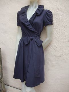 Diane Von Furstenberg Fabulous Bethania Short Sleeve Navy Blue Wrap 