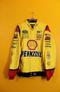 New KURT BUSCH PENNZOIL #22 NASCAR Racing twill cotton jacket mens XL 