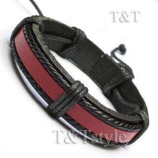 black red leather bracelet wristband lb234 from australia