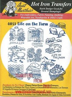Life on the Farm Aunt Marthas Hot Iron Embroidery Transfer