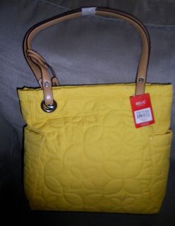 relic melrose quilted tote yellow nwt  expedited shipping