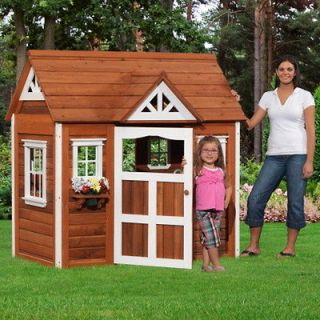 New Kids Monterey Cedar Playhouse Outdoor Wood Pretend Play House Toys 
