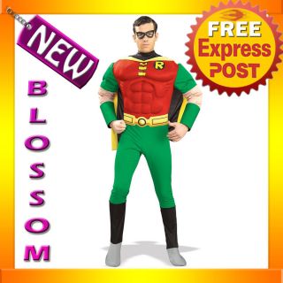  Mens DC Comics Robin Muscle Chest Adult Fancy Halloween Super Hero 