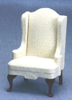   Miniature Chair Queen Anne Wing Off White Living Room CLA10807