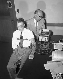 Photo Burton Abbott Takes Lie Detector Test Polygraph by A. Riedel 