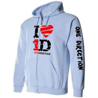 LOVE ONE DIRECTION hoodie LADIES ADULT YOUTH sweater FULL ZIP 