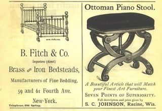 1890 ad a s johnson piano stool fitch bed time